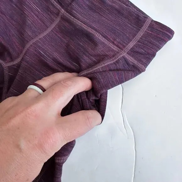 Athleta Girls Heathered Purple Athletic Leggings - Size 7 - Picture 6 of 6